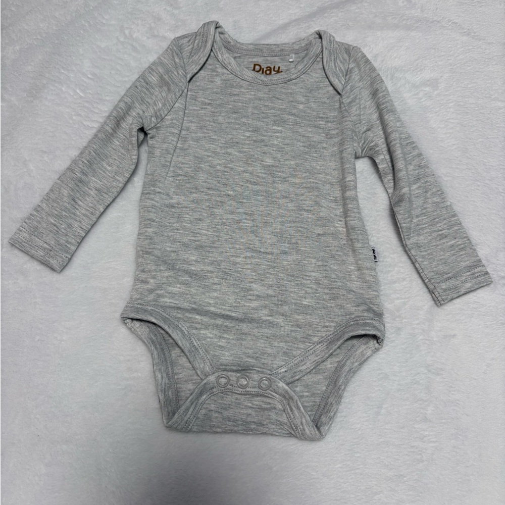 Little Sleepies Heather Gray Bodysuit 0-3M Bamboo EUC